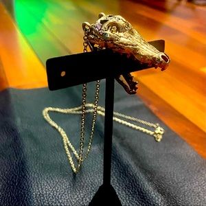 Crocodile - Alligator hinged jaw skull necklace new